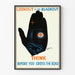 Vintage-Sicherheits-Poster in Schwarz und Blau