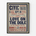 Vintage-Theater-Poster Love on the Dole – Retro-Wanddekoration