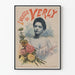 Vintage-Poster von Lucette de Verly mit Porträt und Blumen
