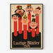 Vintage-Poster mit lustigen Blättern und bunten Karikaturen