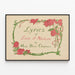Vintage-Poster "Lyrics of Love & Nature" von Mary Berri Chapman — gerahmtes Bild an der Wand