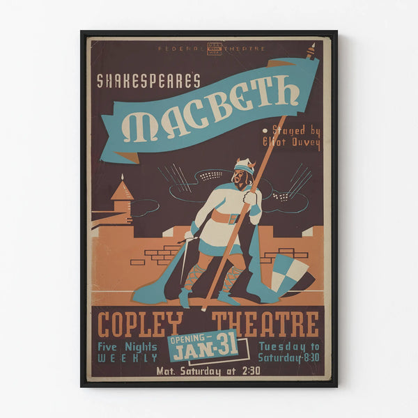 Vintage-Poster des Macbeth-Theaters im Copley Theatre