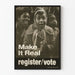 Vintage-Poster zur Anmeldung und Abstimmung