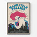 Vintage-Poster Manhattan Follies, farbenfrohe Künstlerrevue