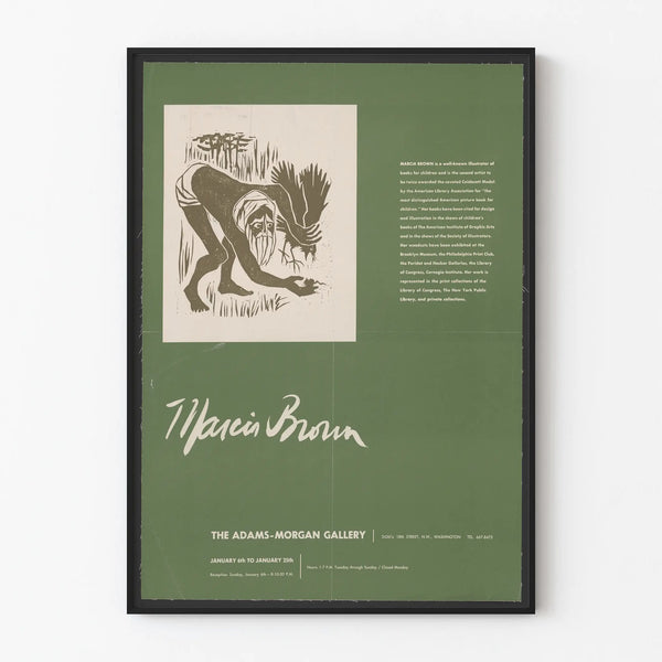 Ausstellungsposter von Marcia Brown in der Adams-Morgan-Galerie