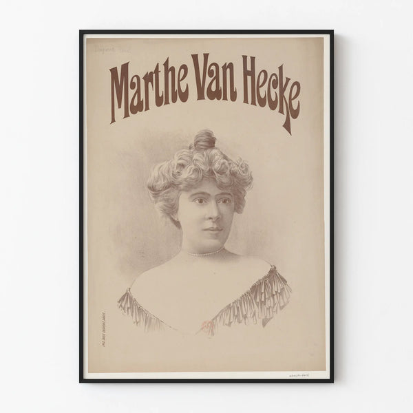 Vintage-Poster Porträt Marthe Van Hecke im alten Stil