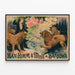 Vintage-Poster Max-Himm & Miss de Sandowa mit Löwenzähmung — gerahmtes Bild an der Wand