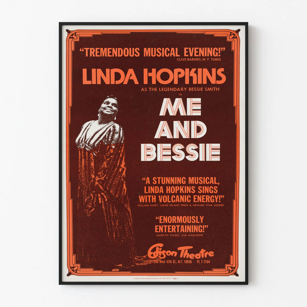 Vintage-Poster Theater Me and Bessie - Linda Hopkins als Bessie Smith