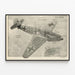 Dekorativer Poster Jagdflugzeug Me 109 Technik — gerahmtes Bild an der Wand