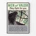 Vintage-Militärposter Men of Valor – Patriotische Wanddekoration