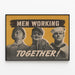 Vintage-Poster Männer bei der Arbeit für Wanddekoration — gerahmtes Bild an der Wand
