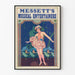 Vintage-Poster Messett's Musical Entertainers Tänzerin auf der Bühne