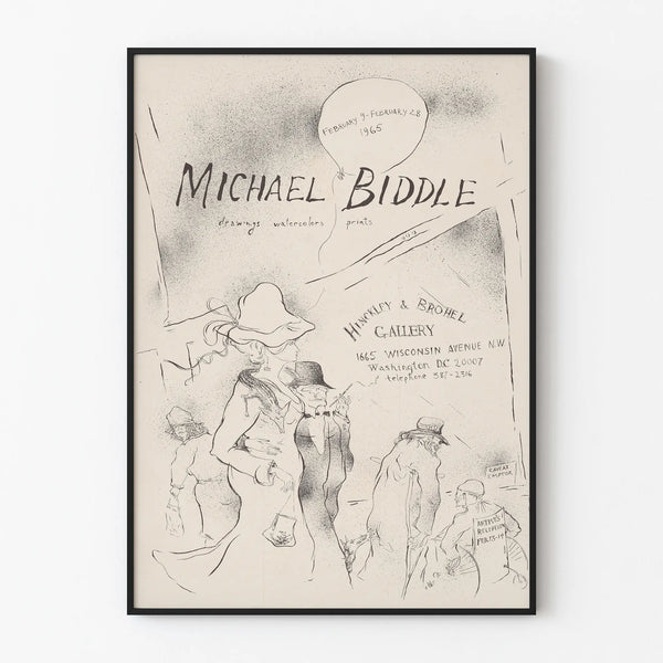Ausstellungsposter Michael Biddle - Zeichnungen und Aquarelle 1965