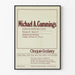 Ausstellungsposter von Michael A. Cummings auf Papier und Stoff - Cinque Galerie