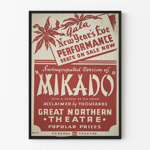 Vintage-Poster Theater Mikado Silvesteraufführung