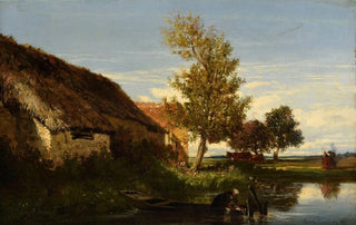 mile Lambinet - Chaumire au bord de leau.webp