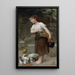 Füttern der Kaninchen - Émile Munier — gerahmtes Bild an der Wand
