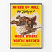 Vintage-Militärposter „Miles of Hell nach Tokio“