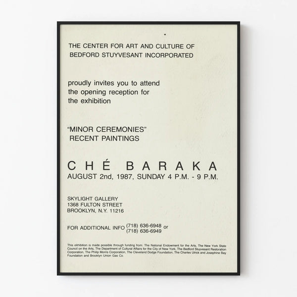 Ausstellungsposter „Minor Ceremonies“ von Ché Baraka