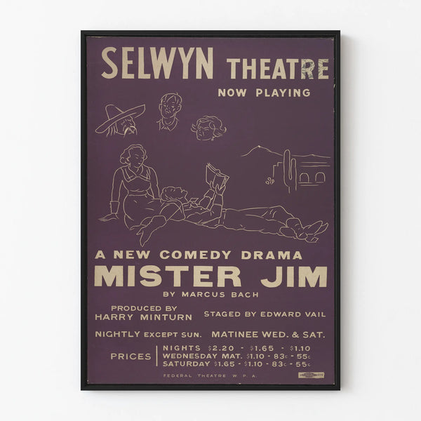 Vintage-Poster Theater Mister Jim - Vintage Wanddekoration