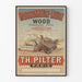 Vintage-Poster Mähmaschine Holz - Industrielle Wanddekoration