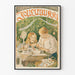 Vintage-Poster Mutter und Kind beim Vorbereiten von Weihnachtsgeschenken