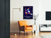 Abstrakter Wandposter mit buntem Kreis auf Nachthimmelblauem Hintergrund