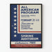 Vintage-Poster All American Programm - Patriotische Wanddekoration