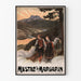 Vintage-Poster Mustad's Margarine Landschaft und Paar in traditioneller Tracht