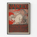 Vintage-Poster Naprzod - Ritter und Drache in Rot und Schwarz