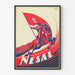 Vintage-Poster Ritter rot und blau NESAL Wanddekoration