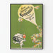 Vintage-Poster „Neues Abonnement“ auf grünem Hintergrund