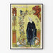 Vintage-Fantasiesticker mit Figur und rotem Teufel