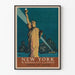 Vintage-Poster der Skyline von New York und der Freiheitsstatue