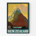 Vintage-Poster vom Mont Mitre Peak in Milford Sound, Neuseeland