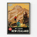 Vintage-Poster Mount Cook Neuseeland Wanddekoration