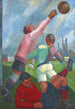Fußballspieler auf der Ebene - Ángel Zárraga — Ansicht des Kunstwerks