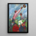 Fußballspieler auf der Ebene - Ángel Zárraga — gerahmtes Bild an der Wand