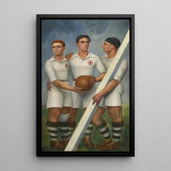 ngel Zrraga - Tres futbolistas con boina.webp