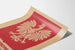 Polnischer patriotischer Poster mit gekröntem Adler und historischem Text