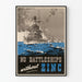 Vintage-Poster No Battleships Without Zinc für maritime Wanddekoration