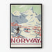 Vintage-Poster Norwegen Berg und Skifahren