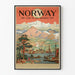 Vintage-Poster Norwegen – Land der Mitternachtssonne