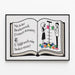 Vintage-Poster Boekenweek 1.–8. März – Wanddekoration mit offenem Buch — gerahmtes Bild an der Wand