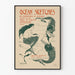 Vintage-Poster Ocean Sketches – Illustration von Meerjungfrau und Fischen