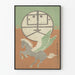 Poster Kunst des Art Déco Flügelpferd und grafisches Symbol