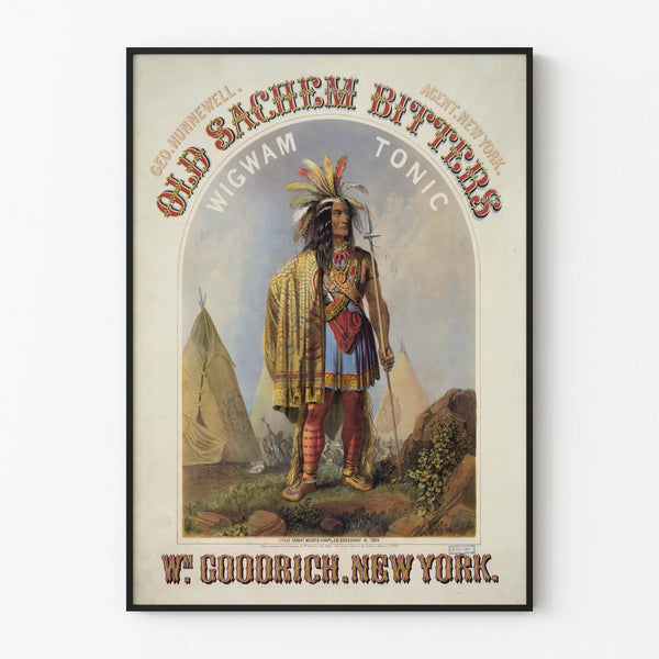 Vintage-Poster Old Sachem Bitters Wigwam Tonic New York