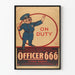 Vintage-Poster Officer 666 - Retro-Wanddekoration