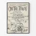 Vintage-Poster On the Town - Musikalische und humorvolle Wanddekoration