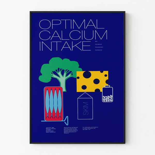 Poster Wanddekoration Optimale Kalziumaufnahme – Vintage-Design Gesundheit und Ernährung
